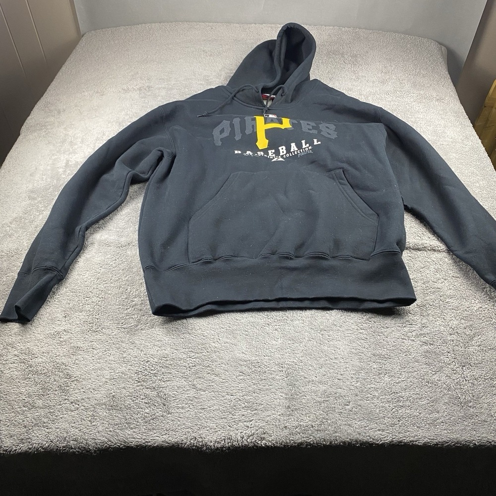 Pittsburgh Pirates Majestic Hoodie‎ Mens Large Black Long Sleeve